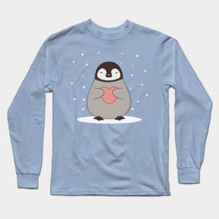 Kawaii Cute Winter Penguin Long Sleeve T-Shirt